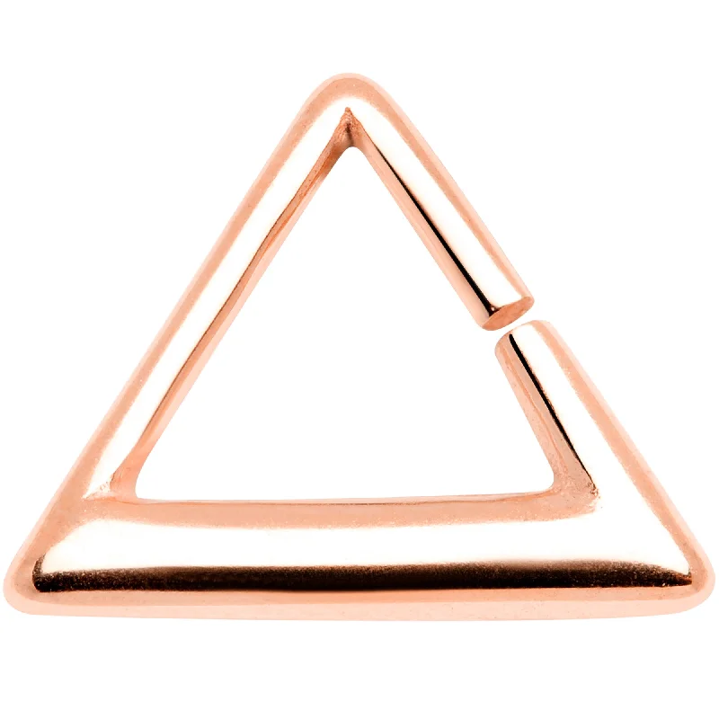 Bold Lip Rings for High-Fashion Appeal16 Gauge 5/16 Rose Gold Tone Triangle Cartilage Tragus Daith