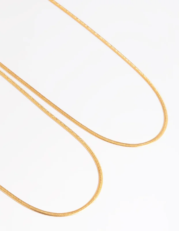 Shop Classic Women's Necklaces & Pendants with a Modern Twist-Waterproof Gold Plated Stainless Steel Fine Chain Layered Necklace Shop Classic Women's Necklaces & Pendants with a Modern Twist-Waterproof Gold Plated Stainless Steel Fine Chain Layered Necklace