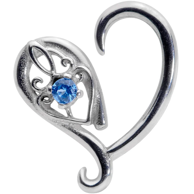 Women's Earrings – Elegant Designs for Every Personality--16 Gauge 3/8 Blue Gem Valentines Day Heart Right Ear Cartilage Earring Women's Earrings – Elegant Designs for Every Personality--16 Gauge 3/8 Blue Gem Valentines Day Heart Right Ear Cartilage Earring