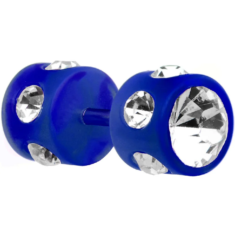 Women's Earrings – Elegant Designs for Every Personality--Blue Acrylic Gem Cheater Plug