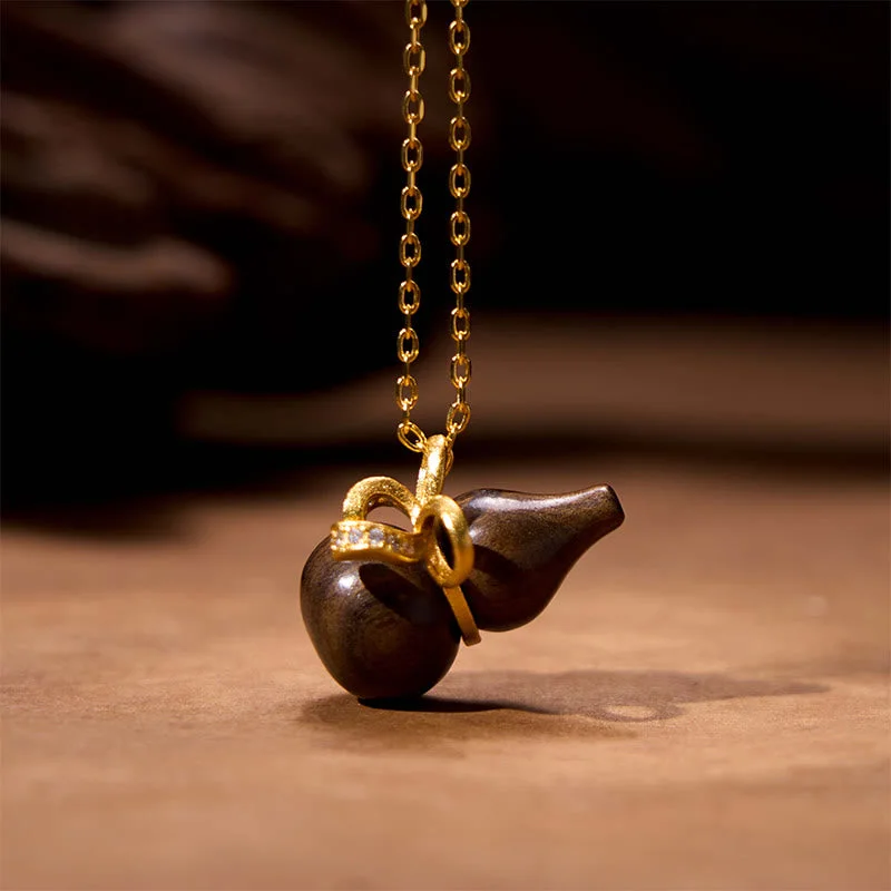 Shop Classic Women's Necklaces & Pendants with a Modern Twist-Buddha Stones Ebony Wood Gourd Alloy Peace Balance Necklace Pendant Shop Classic Women's Necklaces & Pendants with a Modern Twist-Buddha Stones Ebony Wood Gourd Alloy Peace Balance Necklace Pendant
