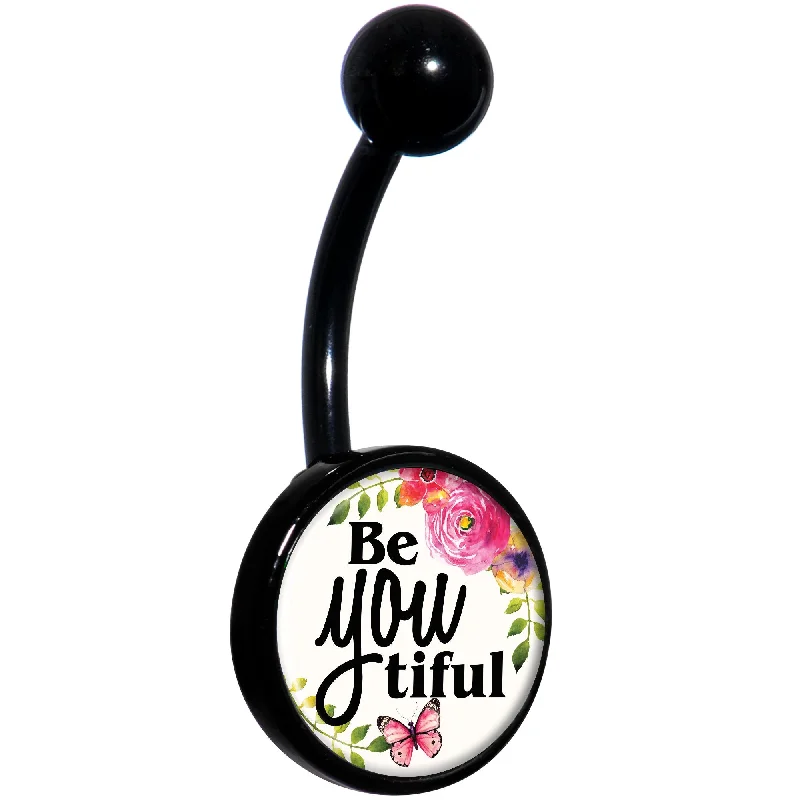 Unique Belly Rings for Bold Style -Watercolor BeYoutiful Black Belly Ring
