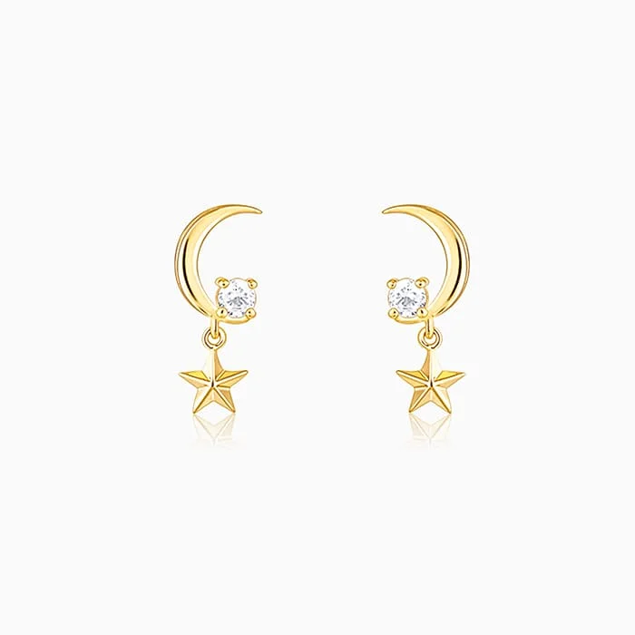 Women's Earrings – Elegant Designs for Every Personality--Golden Moon-Star earrings