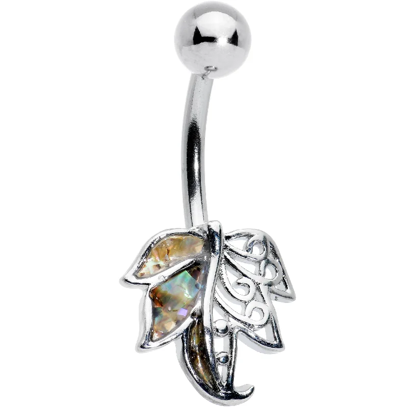 Belly Rings for Trendy Looks -Openwork Multicolor Autumn Leaf Belly Ring