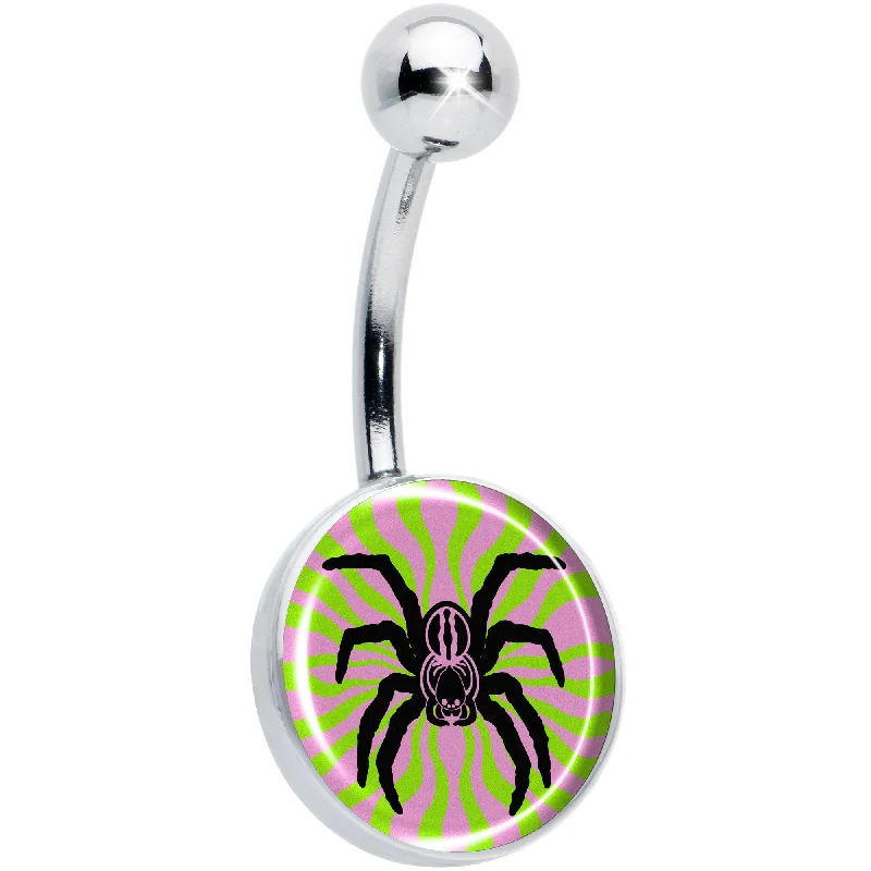 Beautiful Belly Rings for Stunning Effect -Psychedelic Spider Belly Ring