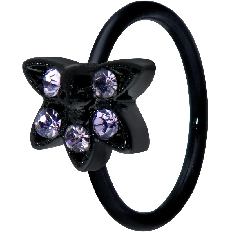 Nose Rings for Glamorous and Bold Looks -20 Gauge 5/16 Purple Gem Black Skull Blossom Nose Hoop Nose Rings for Glamorous and Bold Looks -20 Gauge 5/16 Purple Gem Black Skull Blossom Nose Hoop