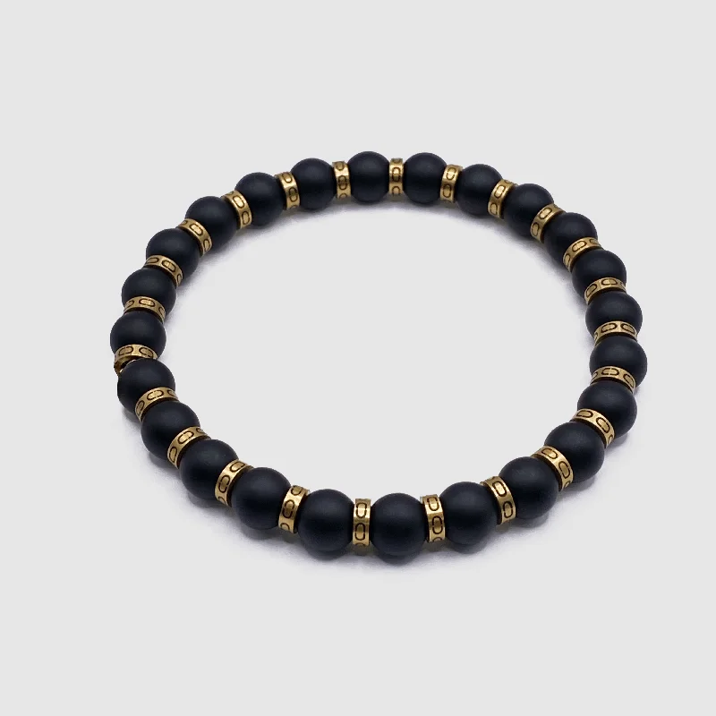 Elegant Men's Bracelets with Unique Charms-Split Bead Bracelet (Gold)