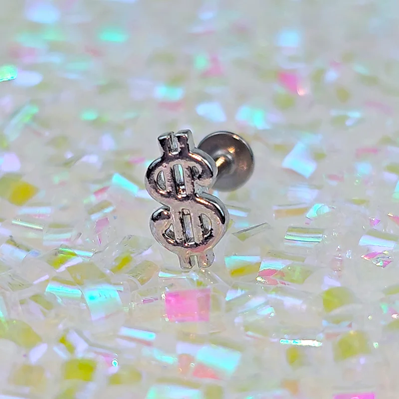 Comfortable Lip Rings with Smooth Finish16 Gauge 5/16 Dollar Sign Labret Monroe Tragus