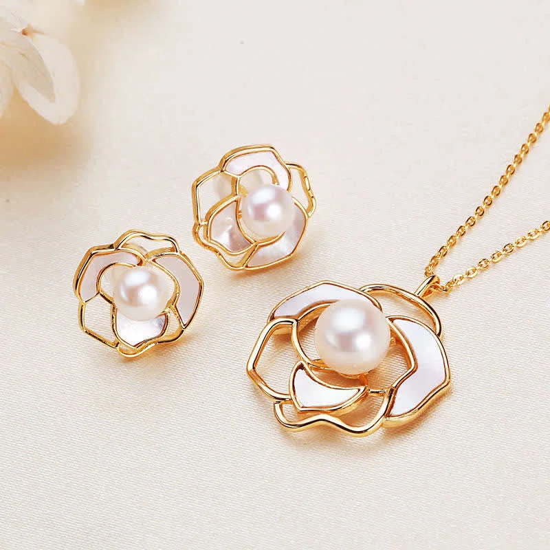 Women's Earrings – Elegant Designs for Every Personality--Buddha Stones 925 Sterling Silver Pearl Camellia Pattern Happiness Necklace Pendant Earrings Women's Earrings – Elegant Designs for Every Personality--Buddha Stones 925 Sterling Silver Pearl Camellia Pattern Happiness Necklace Pendant Earrings