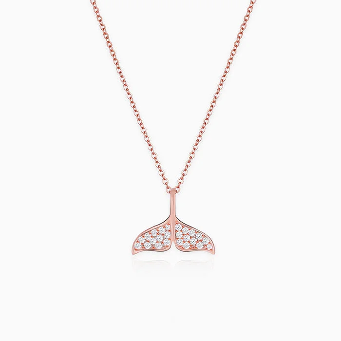 Shop Classic Women's  Necklaces & Pendants with a Modern Twist-Anushka Sharma Rose Gold Dolphin Tail Necklace with Link Chain