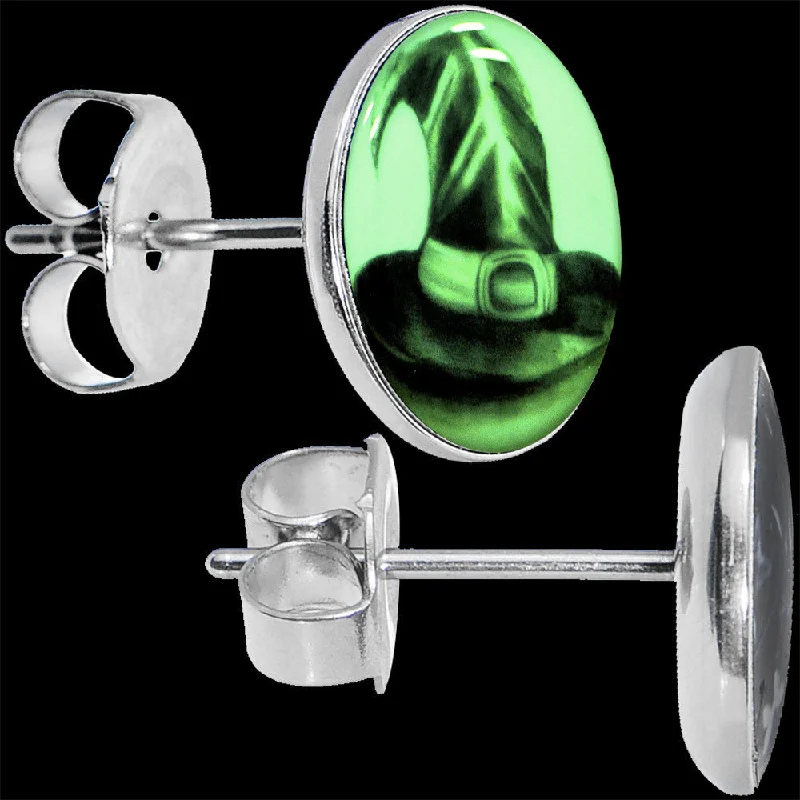 Women's Earrings – Elegant Designs for Every Personality--Magic Witch Hat Glow in the Dark Stud Earrings