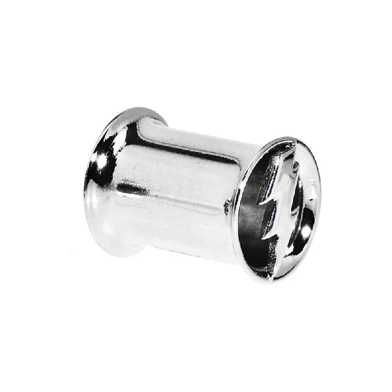 Women's Earrings – Elegant Designs for Every Personality--0 Gauge Stainless Steel Double Flare Lightning Bolt Tunnel