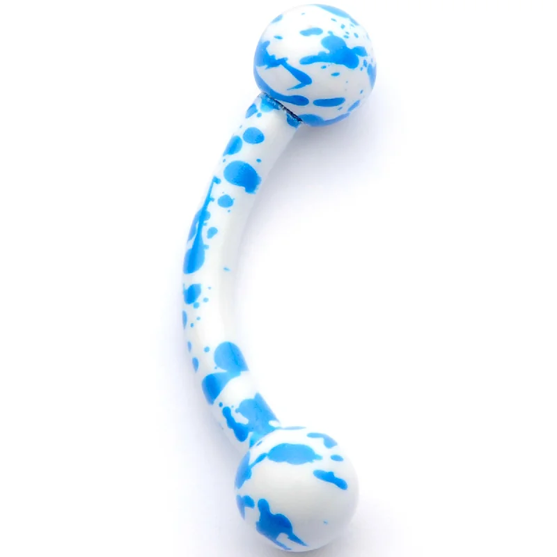 Stunning Lip Rings for Fashionable Piercings16 Gauge 5/16 White Blue Glow in the Dark Curved Eyebrow Ring
