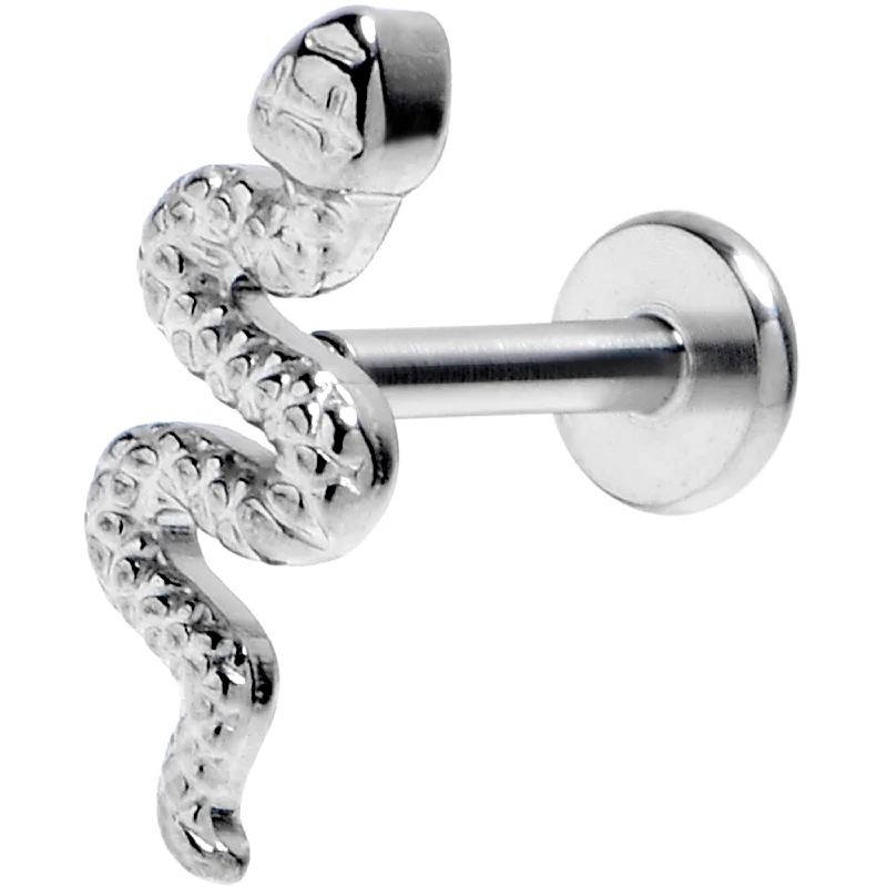 Affordable Lip Rings with Elegant Designs16 Gauge 1/4 Grade 23 Titanium Snake Threadless Push In Labret Tragus