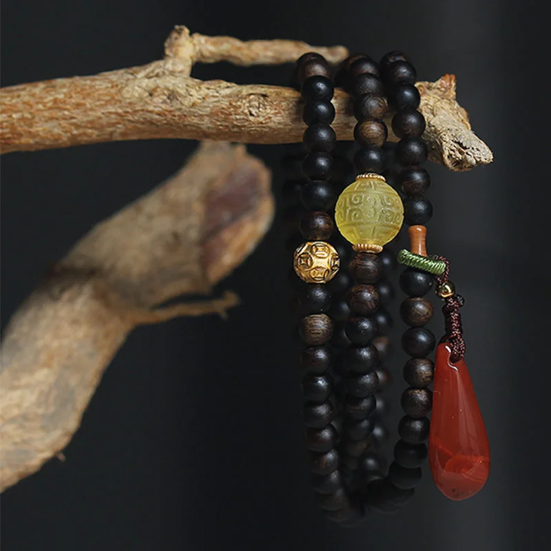 Personalized Beaded Bracelets for Men-Buddha Stones 999 Gold Nha Trang Heiqinan Agarwood Amber Red Agate Strength Meditation Bracelet Personalized Beaded Bracelets for Men-Buddha Stones 999 Gold Nha Trang Heiqinan Agarwood Amber Red Agate Strength Meditation Bracelet