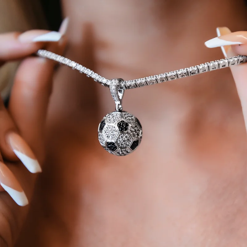 Shop Classic Women's  Necklaces & Pendants with a Modern Twist-Iced Soccer Pendant