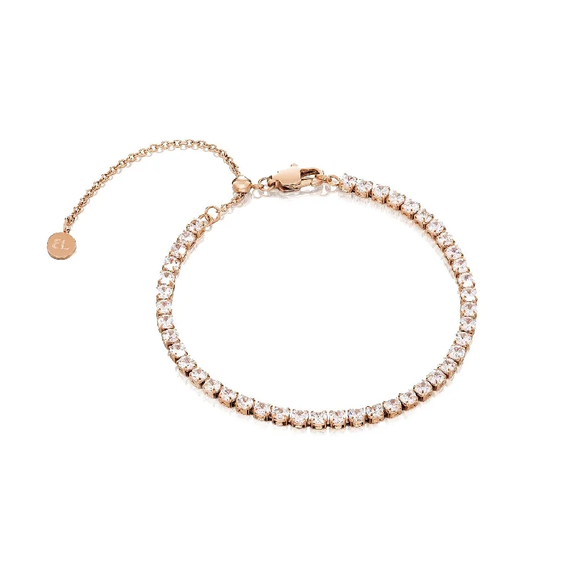 Stackable Cuff Bangles for Women-Tennis Bracelet (Rose Gold)