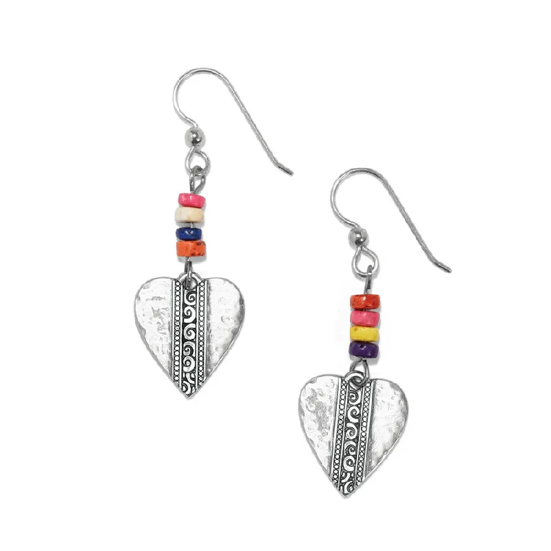 Women's Earrings – Elegant Designs for Every Personality--Mingle Medley Beaded Heart French Wire Earrings
