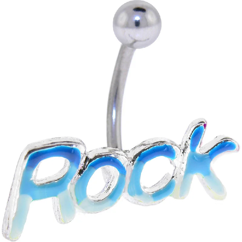 Belly Rings with Unique Designs for Special Looks -Blue Tint ROCK Belly Ring