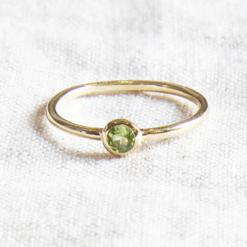 Chic Women's Rings for Fashion-Forward Looks-Genuine Peridot Silver or Gold Ring