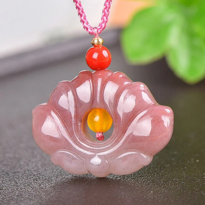 Shop Classic Women's Necklaces & Pendants with a Modern Twist-Buddha StonesPink Golden Silk Jade Lotus Flower Wealth Necklace Pendant Shop Classic Women's Necklaces & Pendants with a Modern Twist-Buddha StonesPink Golden Silk Jade Lotus Flower Wealth Necklace Pendant
