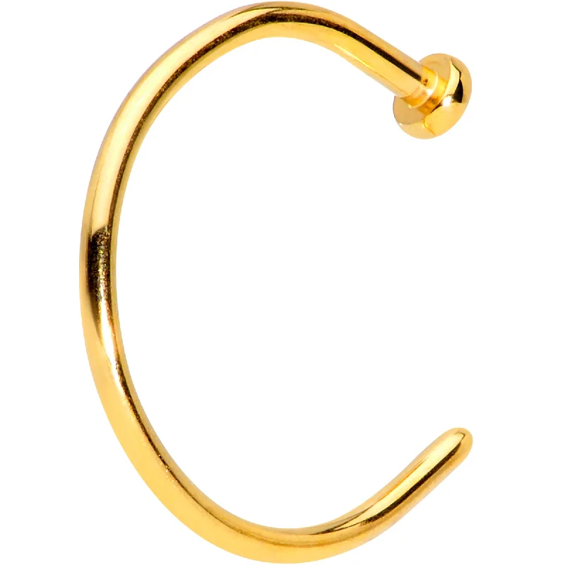 Stylish Nose Rings for Special Occasions -20 Gauge 3/8 Gold Tone PVD Implant Grade Titanium Disc Nose Hoop Stylish Nose Rings for Special Occasions -20 Gauge 3/8 Gold Tone PVD Implant Grade Titanium Disc Nose Hoop