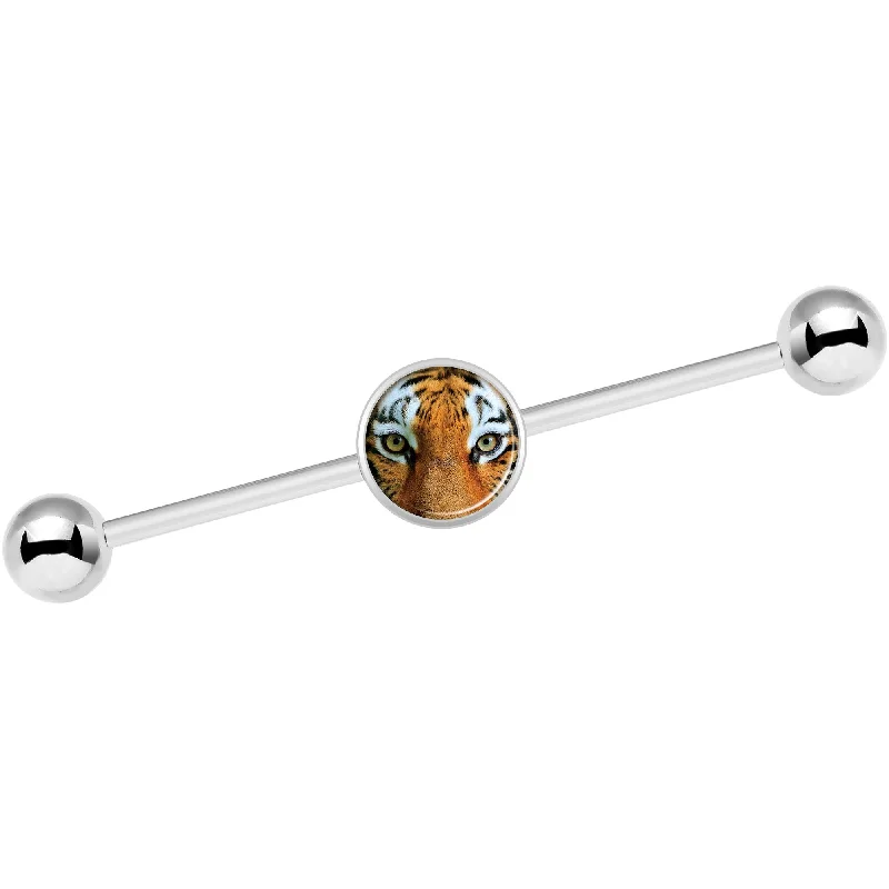 Women's Earrings – Elegant Designs for Every Personality--14 Gauge Full Color Tiger Eyes Industrial Barbell 37mm Women's Earrings – Elegant Designs for Every Personality--14 Gauge Full Color Tiger Eyes Industrial Barbell 37mm