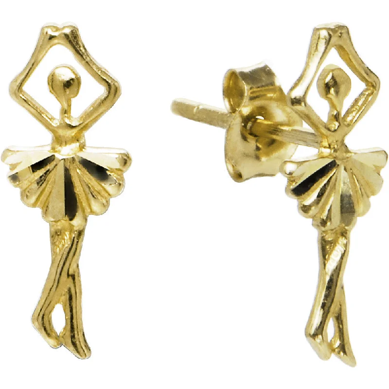Women's Earrings – Elegant Designs for Every Personality--14kt Yellow Gold Ballerina Stud Earrings Women's Earrings – Elegant Designs for Every Personality--14kt Yellow Gold Ballerina Stud Earrings
