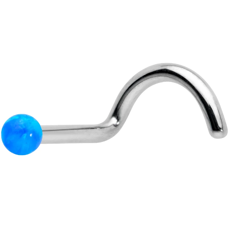 Affordable Nose Rings for Bold Styles -18 Gauge 1/4 Blue Synth Opal G23 Titanium Threadless Left Nose Screw Affordable Nose Rings for Bold Styles -18 Gauge 1/4 Blue Synth Opal G23 Titanium Threadless Left Nose Screw