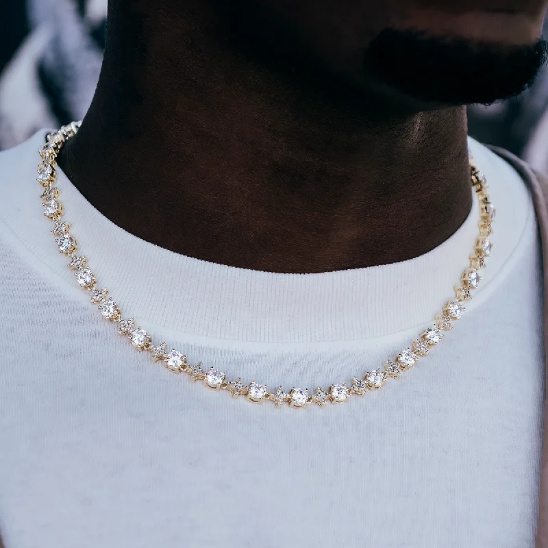 Exclusive Men's Necklaces & Pendants for the Modern Gentleman-Round Stone Star Tennis Chain Exclusive Men's Necklaces & Pendants for the Modern Gentleman-Round Stone Star Tennis Chain