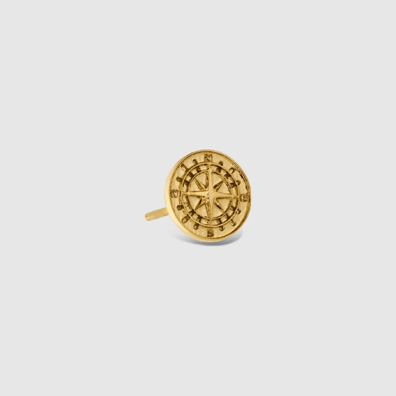 Shop Durable Men's Earrings for Everyday Wear-Compass Earring (Gold)