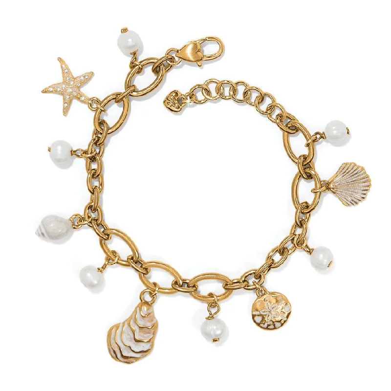 Luxurious Cuff Bangles for Women-Sunset Cove Pearl Charm Bracelet