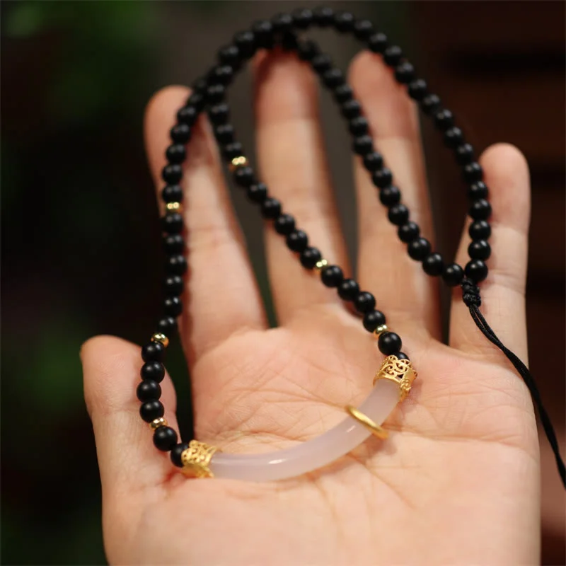 Shop Classic Women's Necklaces & Pendants with a Modern Twist-Buddha Stones 925 Sterling Silver Black Onyx Chalcedony Protection Beaded Necklace Pendant Shop Classic Women's Necklaces & Pendants with a Modern Twist-Buddha Stones 925 Sterling Silver Black Onyx Chalcedony Protection Beaded Necklace Pendant