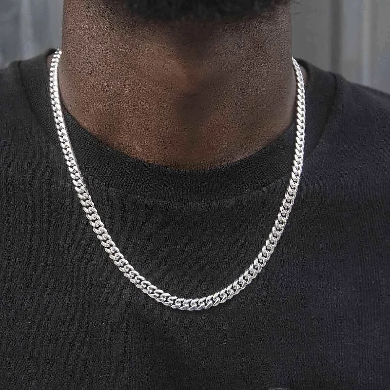 Exclusive Men's Necklaces & Pendants for the Modern Gentleman-GLD Signature Cuban in White Gold - 6mm Exclusive Men's Necklaces & Pendants for the Modern Gentleman-GLD Signature Cuban in White Gold - 6mm