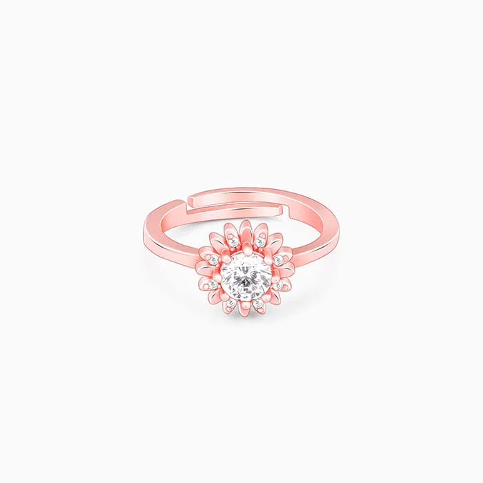 Chic Women's Rings for Fashion-Forward Looks-Rose Gold Radiant Sunshine Ring