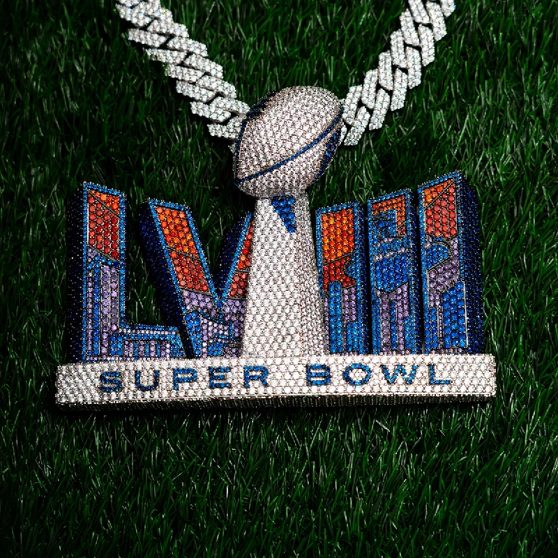 Trendy Bracelets with Beaded Charms for Men-Super Bowl LVIII Official NFL Logo Pendant Trendy Bracelets with Beaded Charms for Men-Super Bowl LVIII Official NFL Logo Pendant
