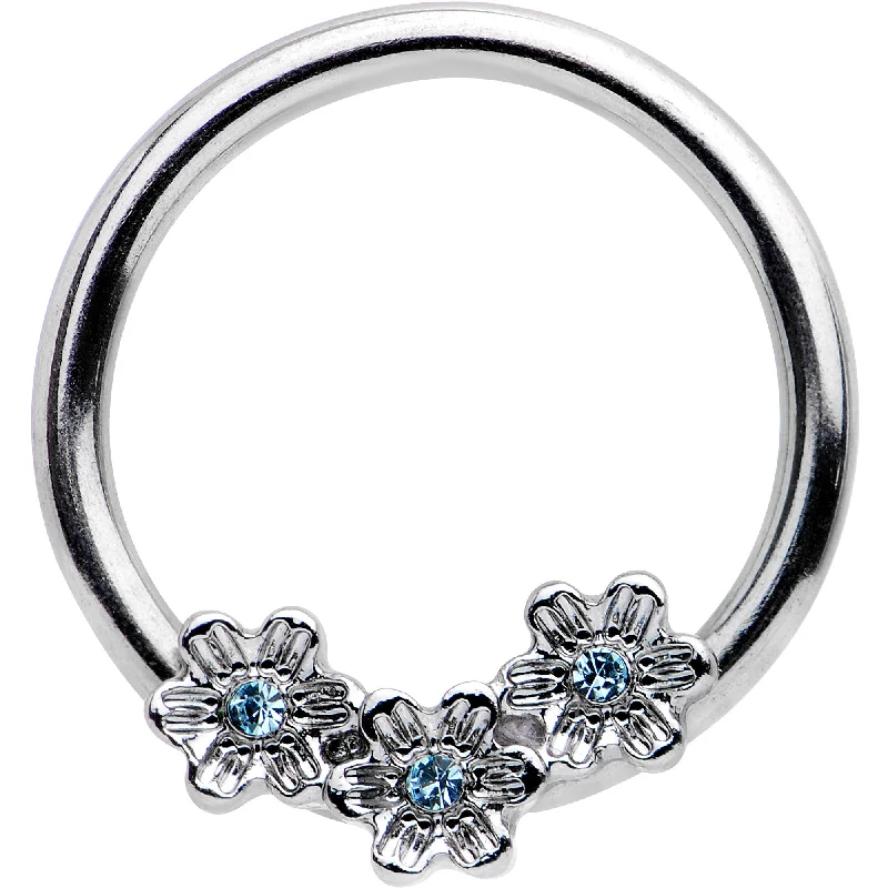 Trendy Lip Rings for Unique Fashion Choices14 Gauge 1/2 Aqua Prairie Star Flower BCR Captive Ring Trendy Lip Rings for Unique Fashion Choices14 Gauge 1/2 Aqua Prairie Star Flower BCR Captive Ring