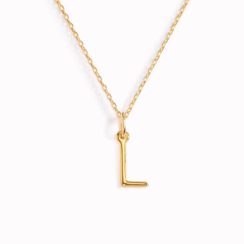 Shop Classic Women's  Necklaces & Pendants with a Modern Twist-L Necklace / Gold Initial Necklace