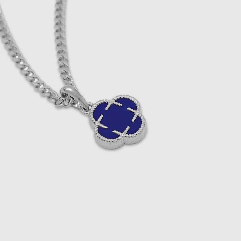 Exclusive Men's Necklaces & Pendants for the Modern Gentleman-Blue Clover Stone Pendant (Silver) Exclusive Men's Necklaces & Pendants for the Modern Gentleman-Blue Clover Stone Pendant (Silver)