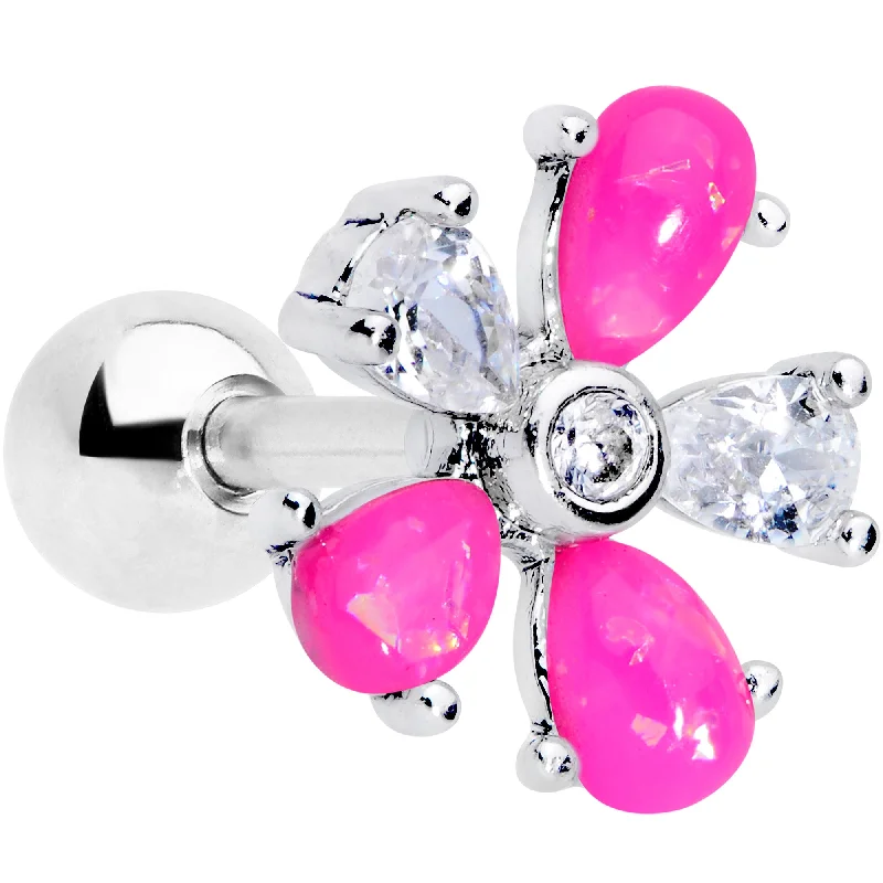Women's Earrings – Elegant Designs for Every Personality--16 Gauge 1/4 Pink Faux Opal Flower Cartilage Tragus Women's Earrings – Elegant Designs for Every Personality--16 Gauge 1/4 Pink Faux Opal Flower Cartilage Tragus