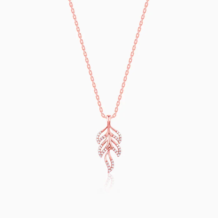 Shop Classic Women's Necklaces & Pendants with a Modern Twist-Rose Gold Komal Pankh Pendant With Link Chain Shop Classic Women's Necklaces & Pendants with a Modern Twist-Rose Gold Komal Pankh Pendant With Link Chain