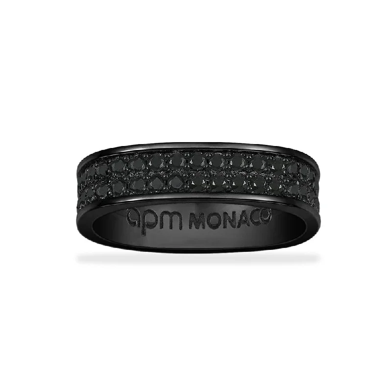 Chic Women's Rings for Fashion-Forward Looks-Chunky Black Pavé Ring