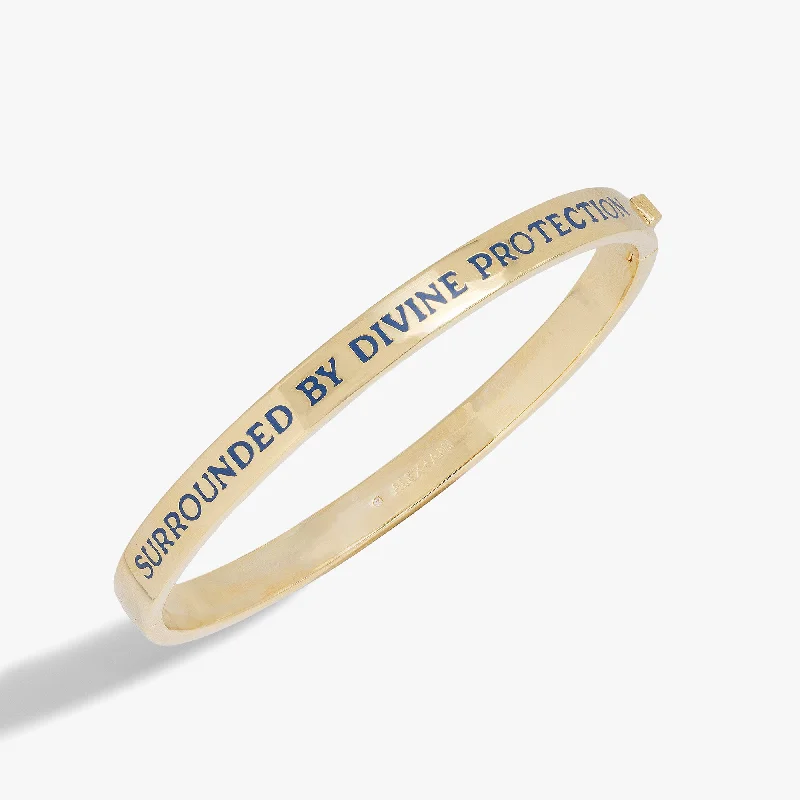 Gold Plated Bangle Sets for Women-Divine Protection Hinge Cuff