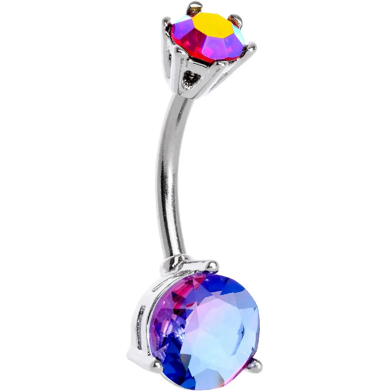 Comfortable Belly Rings for Active Use -Purple Aurora Gems Simply Gems Belly Ring