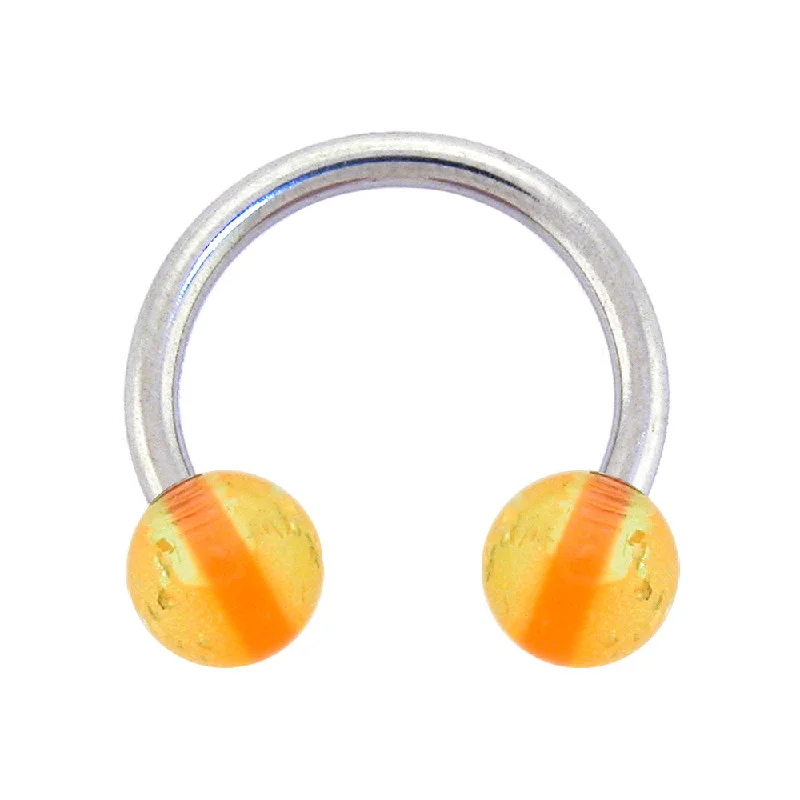High-Quality Lip Rings for All-Day Comfort14 Gauge 7/16 Green Orange UV Reactive Horseshoe Circular Barbell High-Quality Lip Rings for All-Day Comfort14 Gauge 7/16 Green Orange UV Reactive Horseshoe Circular Barbell