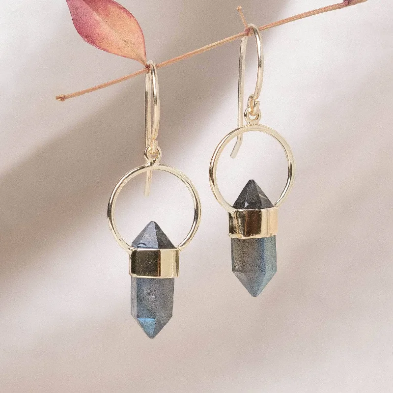 Women's Earrings – Elegant Designs for Every Personality--Labradorite Crystal Point Earrings