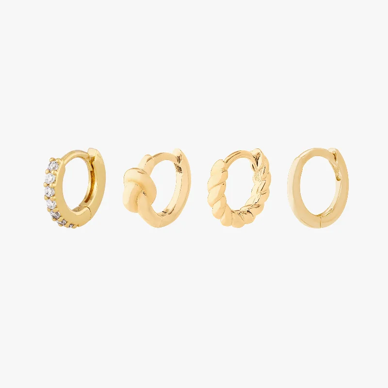 Women's Earrings – Elegant Designs for Every Personality--Micro Huggies Set