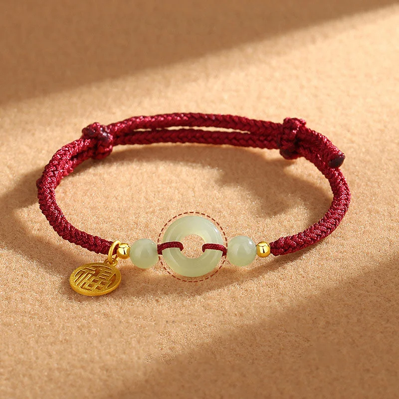 Vintage Bangles for Women-Buddha Stones 925 Sterling Silver Hetian Jade Peace Buckle Fu Character Charm Abundance Bracelet Vintage Bangles for Women-Buddha Stones 925 Sterling Silver Hetian Jade Peace Buckle Fu Character Charm Abundance Bracelet