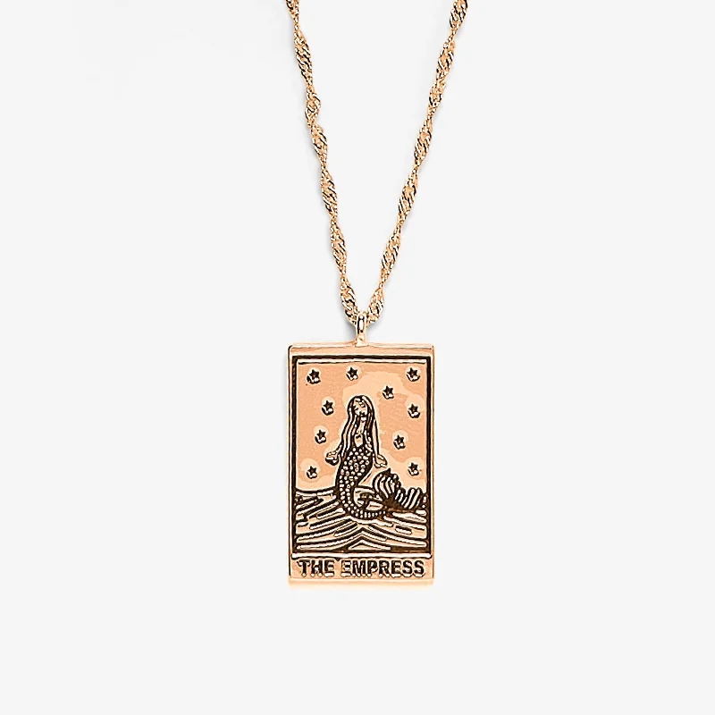 Shop Classic Women's Necklaces & Pendants with a Modern Twist-Rose Gold Empress Tarot Card Pendant Necklace Shop Classic Women's Necklaces & Pendants with a Modern Twist-Rose Gold Empress Tarot Card Pendant Necklace