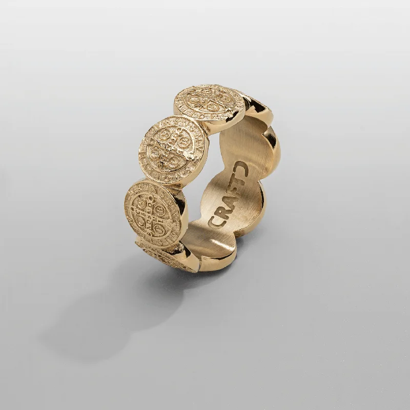 Top Men's Rings – Crafted for Every Style  Saint Benedict Band Ring (Gold)